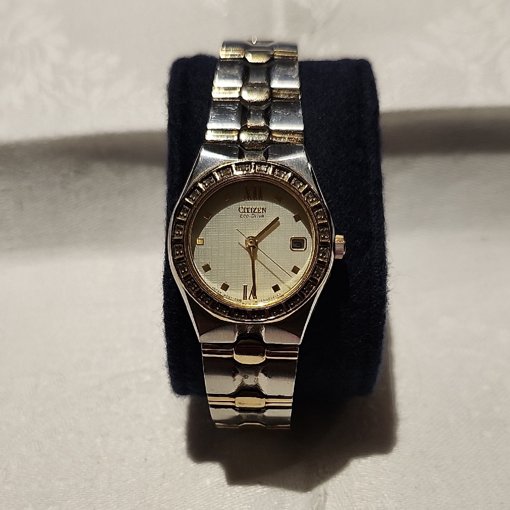 Citizen Ladies Two-tone (gold/silver) Eco-Drive Watch with Diamonds-E010 S008654